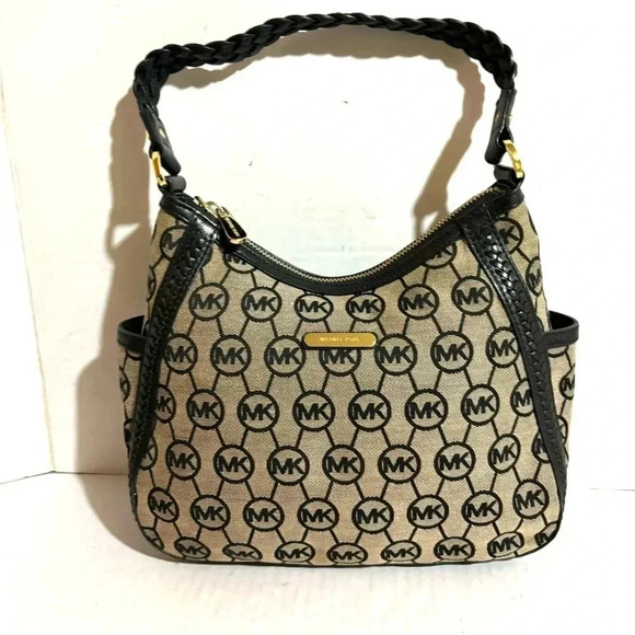 Michael kors MK signature print canvas shoulder handbag - Picture 1 of 11